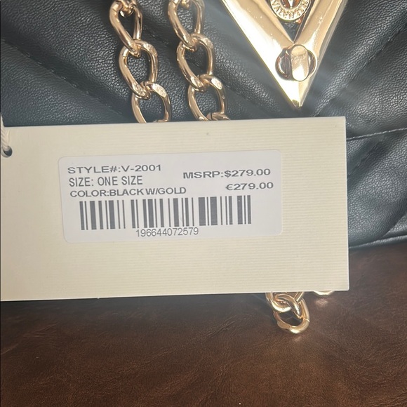 Valentino Orlandi Black Vegan Leather Shoulder Bag. NWT - Picture 2 of 9